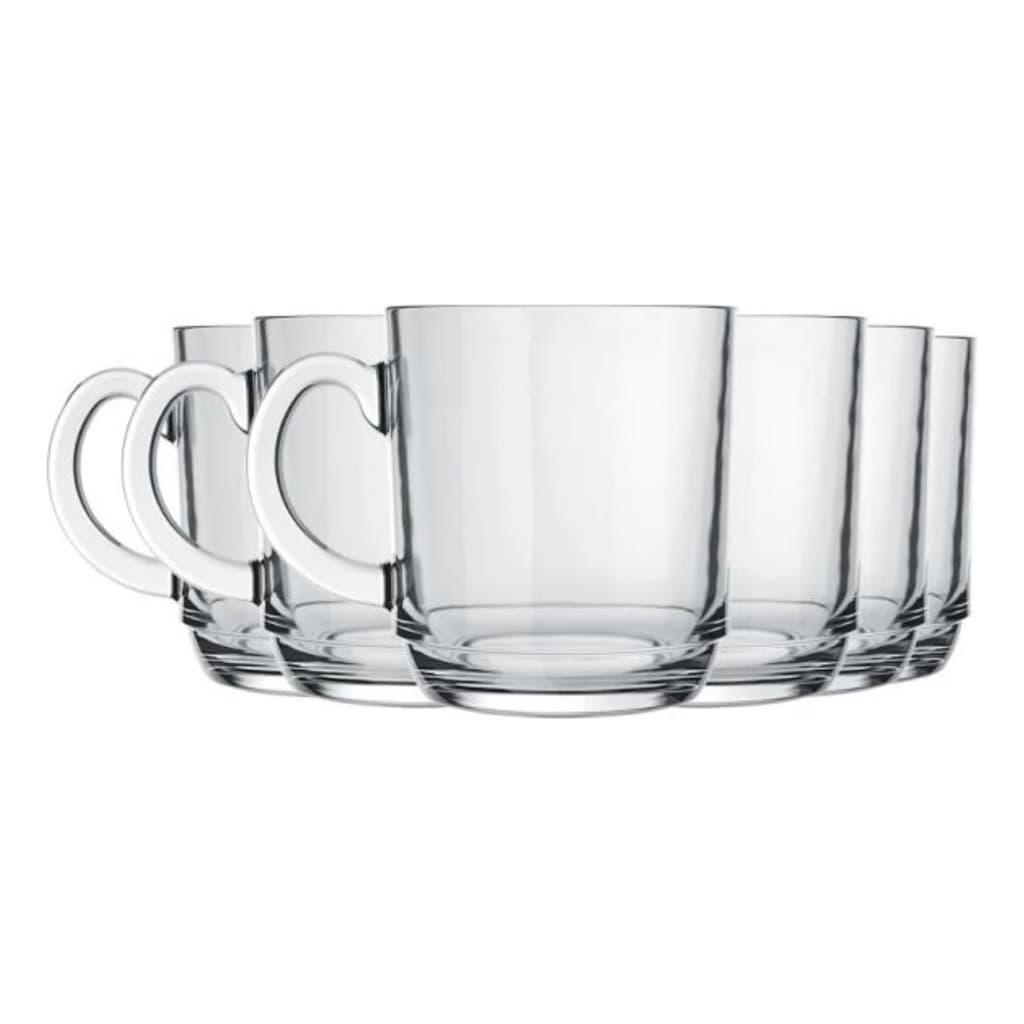 🍵 Kit Canecas de Vidro Cristalino 24 18 12 6 ☕ Transparente e Elegante | Para Café, Chá, Mesa Posta