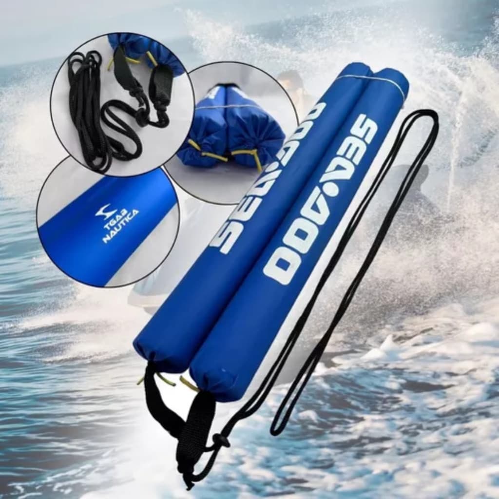 1 Par Defensa Para Jet Ski Com Logo Sea-doo Barco Azul Lancha Espuma