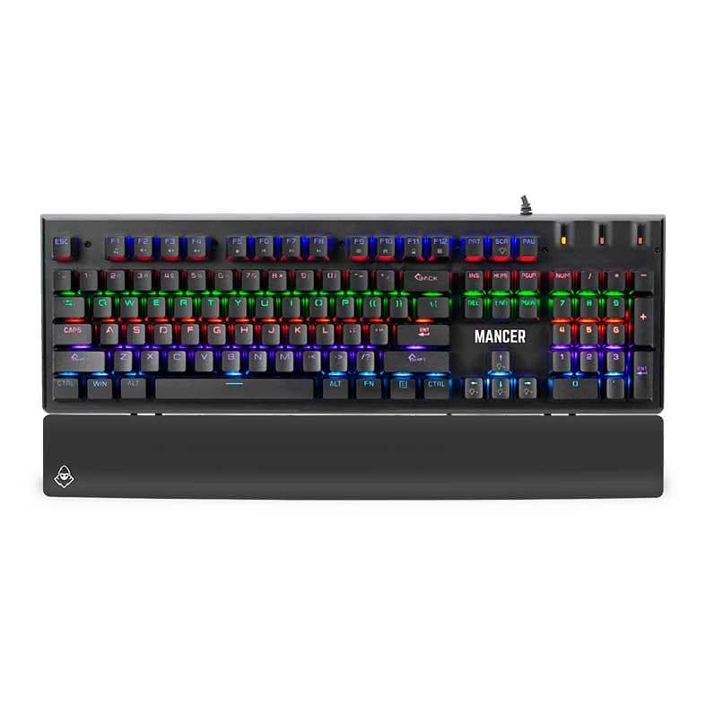Teclado Mecanico Mancer Tharix, Rainbow, ABNT2, Switch Vermelho, Preto, MCR-THX-RBW01