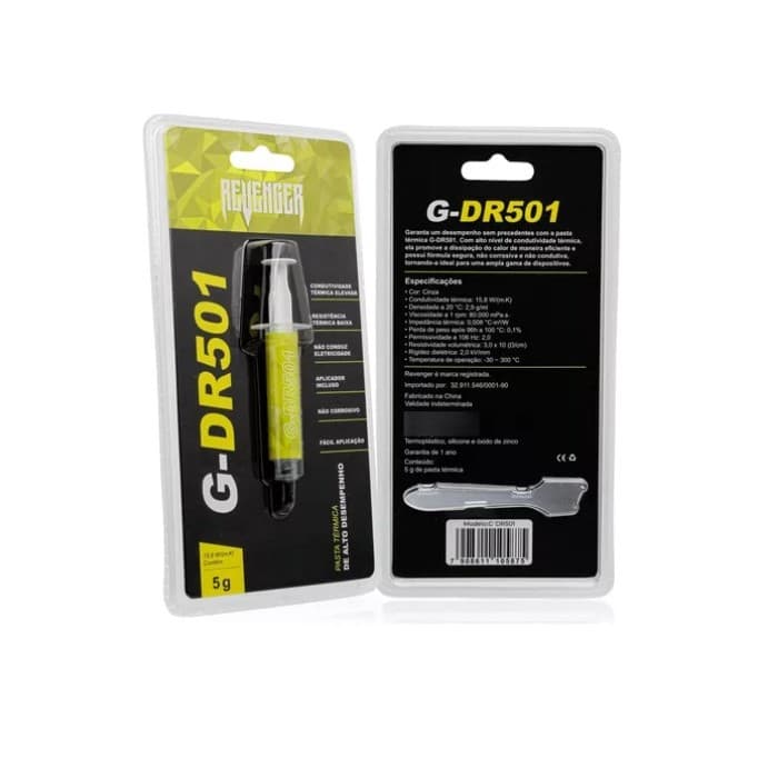 PASTA TÉRMICA PARA PROCESSADOR COOLER MASTER COM APLICADOR 5G (G-DR501)
