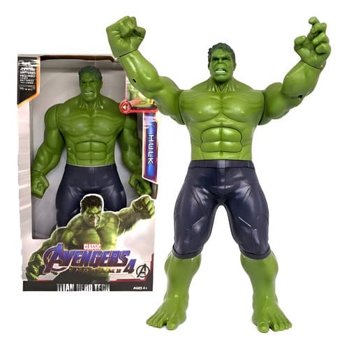 Boneco Hulk Articulado 30cm Grande Com Luz E Som  Vingadores