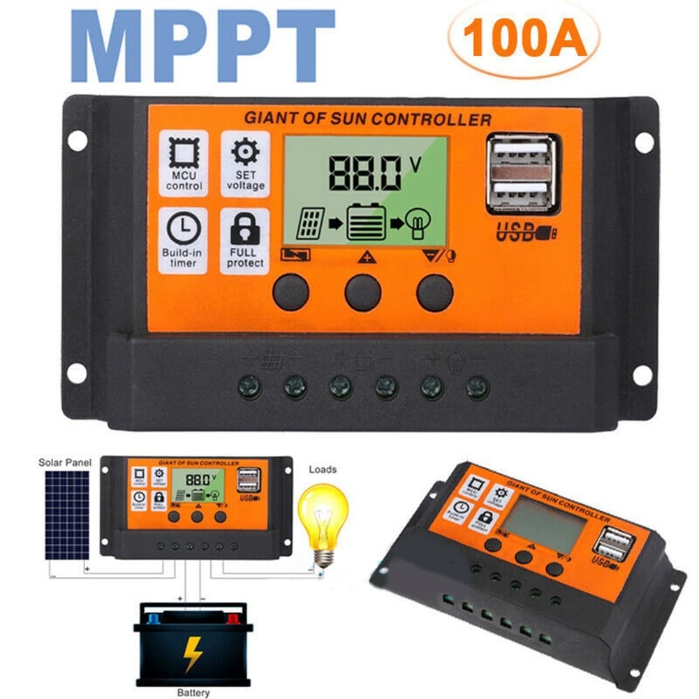 MPPT PWM Controlador De Carga Solar Painel Regulador De Bateria Porta USB Dupla