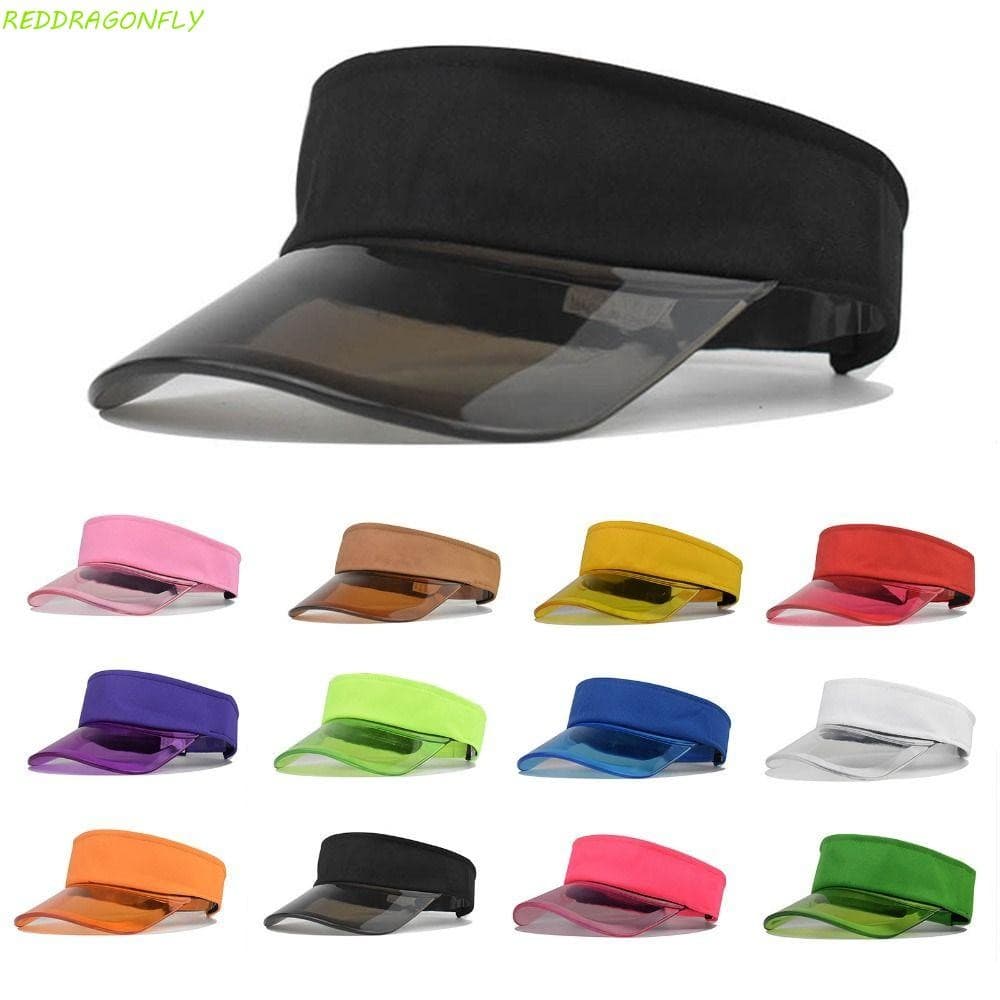 Chapéus De Sol De Verão REDDRAGONFLY , Bonés De Viseira Transparentes Respiráveis Com Solar , Chapéu Superior Vazio De A