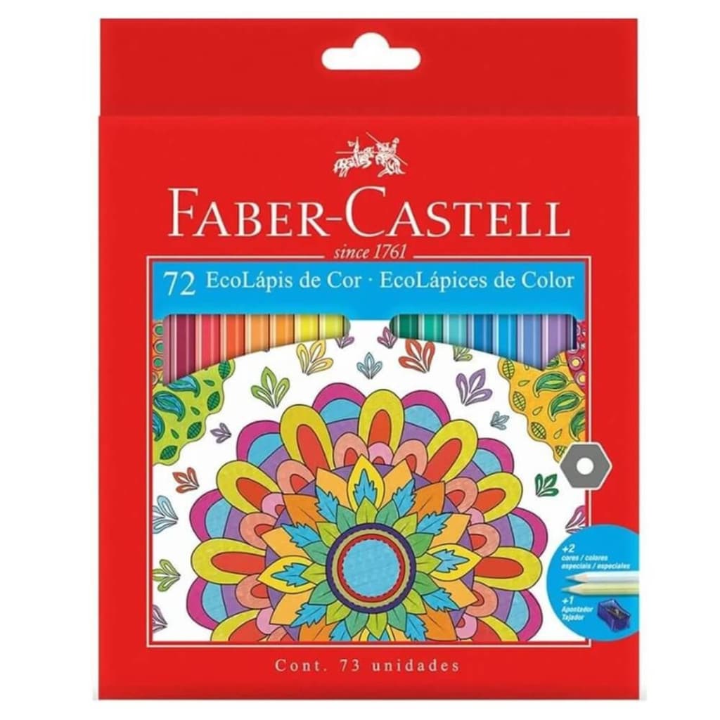 Lápis De Cor 72 Cores + Apontador Faber Castell 120172g