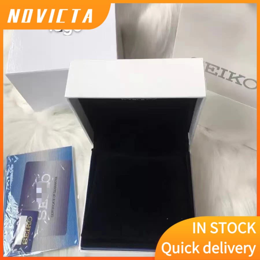 Caixa de relógio seiko caixa de relógio preto flanela tecido caixa de embalagem seiko relógio caixa de armazenamento con
