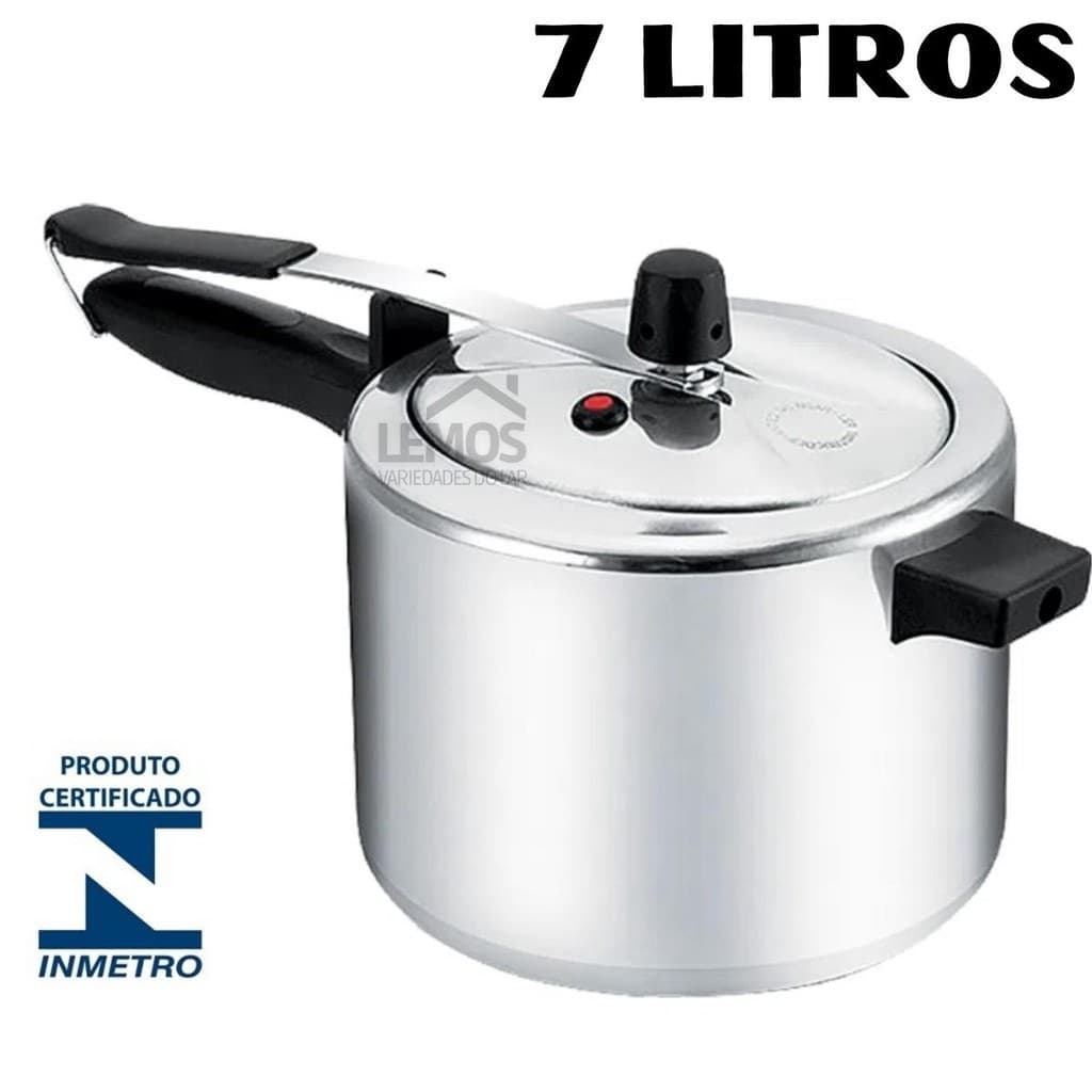 Panela De Pressao 7L Com Ótima Pressão Capacidade 7 Litros Certificada Pelo Inmetro Polida