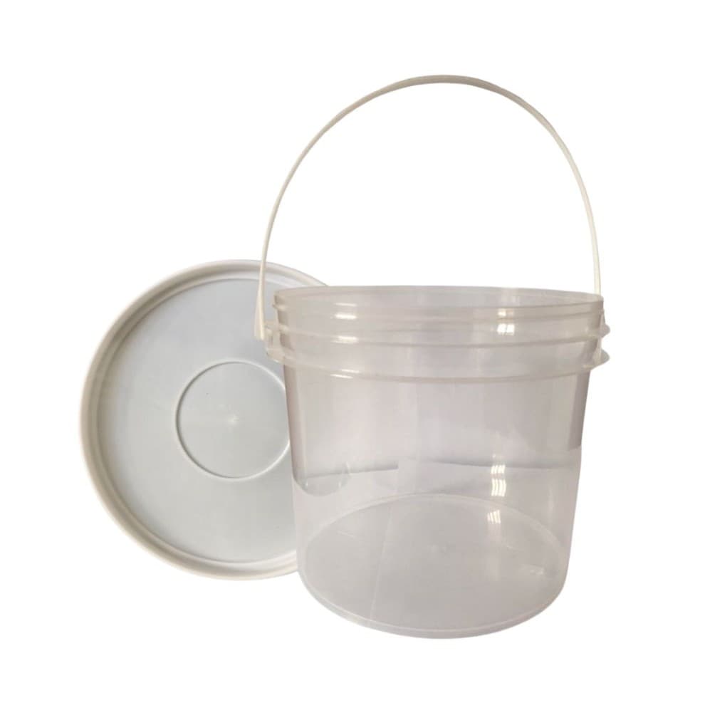 Balde 2.2L Transparente com Tampa Branca