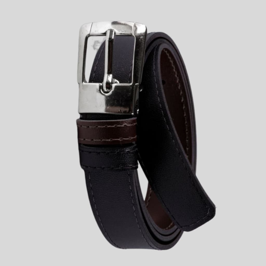 Cinto Social Infantil Preto e Marrom Ajustável Para Criança