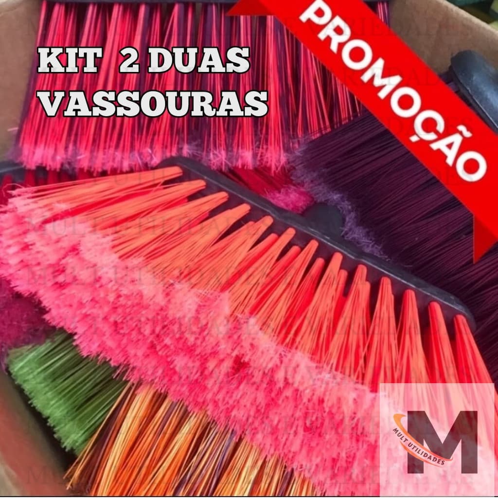 KIT 2 VASSOURAS vassoura light sem capa sem cabo condor