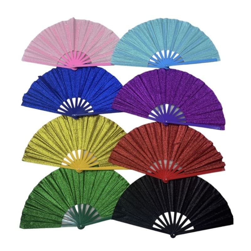 Leque Super Brilho Glitter Festas Grande Decoração varias cores