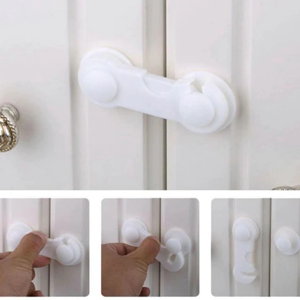 Kit 5 Trava de Gaveta escrivaninha Cômoda Seguranca Protetor Protecao Infantil Bebe