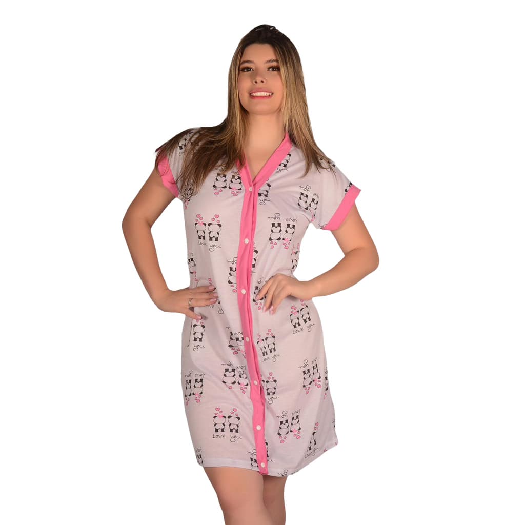 Camisola Amamentação Hospitalar Cirúrgica Botões Abre na Frente - P ao 54