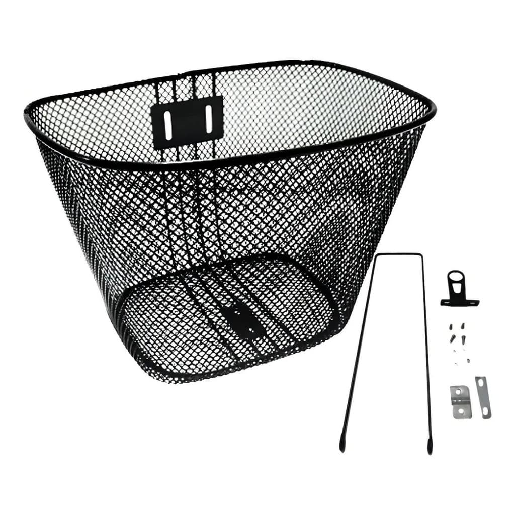 Cesta Para Bicicleta Tamanho Médio Com Haste e Suporte