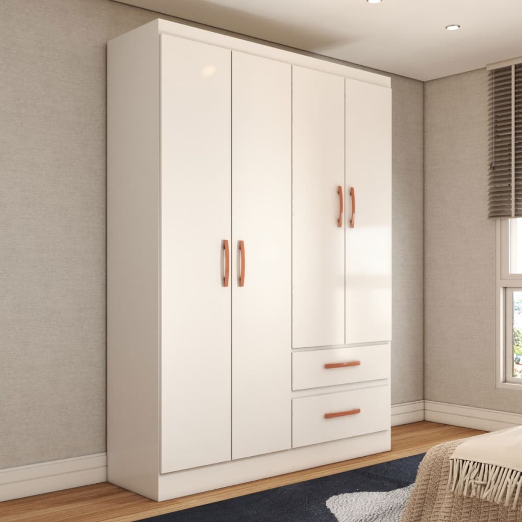 Guarda-Roupa Solteiro Boulevard 4 Portas 2 Gavetas - Panorama Móveis