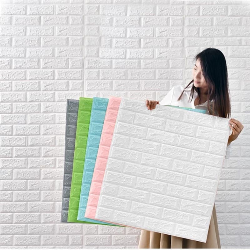 Kit 10 Papel De Parede 3d Adesivo Tijolos 35x30 70x15