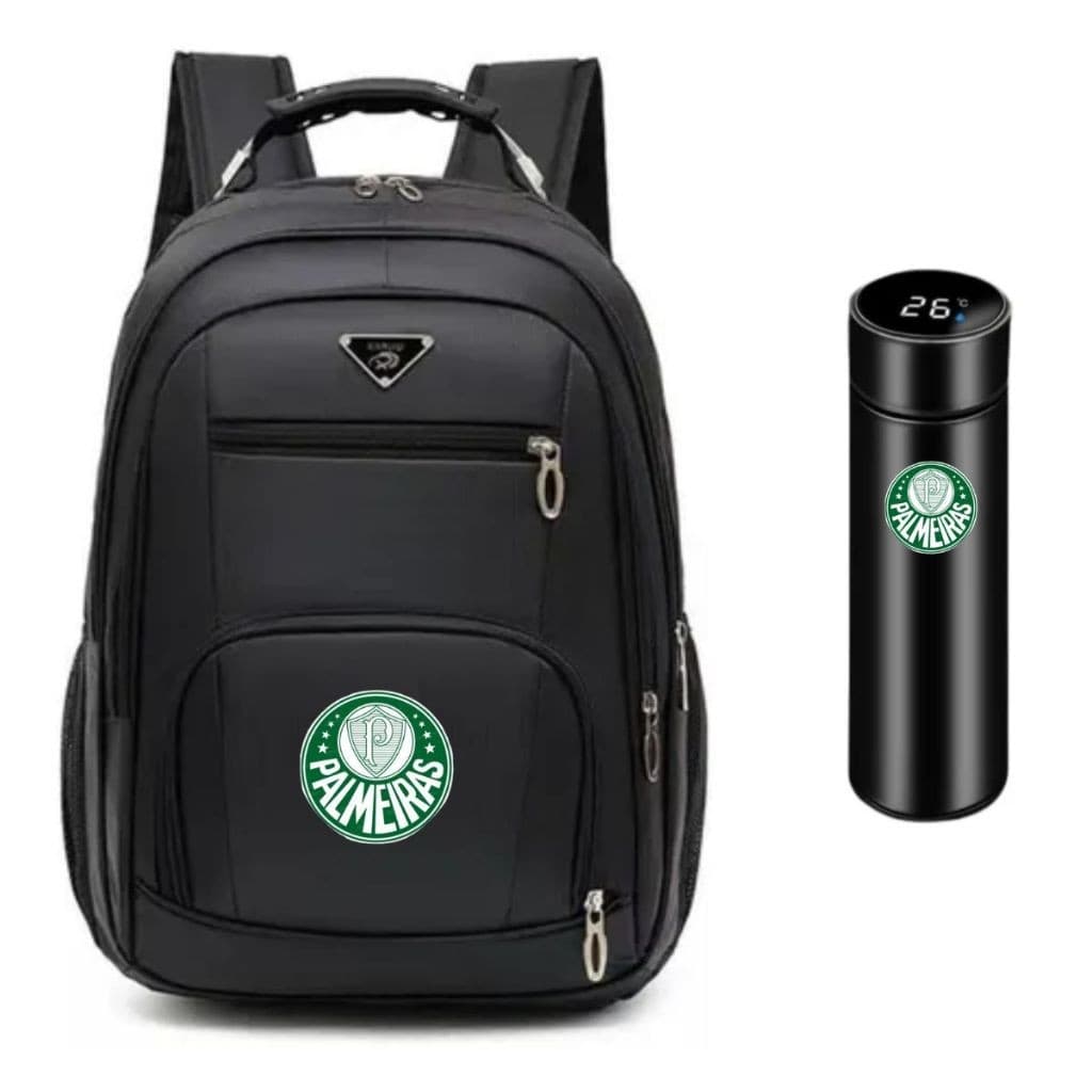 Mochila Bolsa barata Times brasileiros cabo de aço+ Garrafa Squeeze Térmica De Água 500 ML termonetro