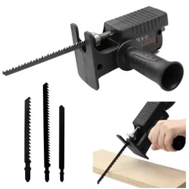 Kit Serra Adaptador de Serra Tico-Tico Elétrica para Furadeira e Parafusadeira, Ferramenta de Corte p/ Madeira