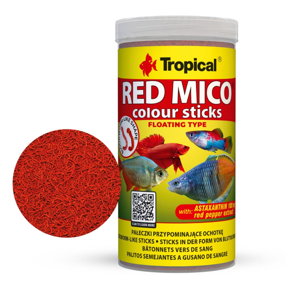 Ração Tropical Red Mico Colour Sticks 32g - Ração para Peixes