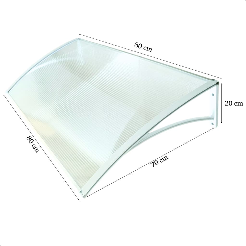 Toldo Policarbonato 80x70 Proteçao Cobertura Porta Janela Casa