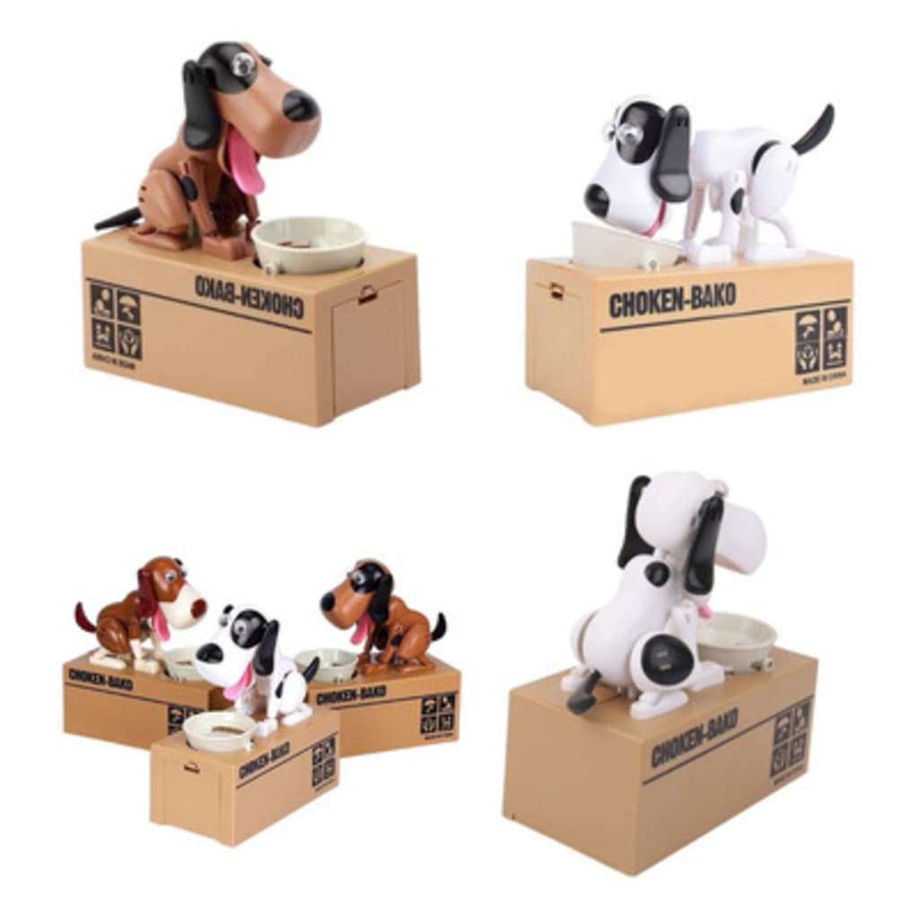 Cofre Moedas Cofrinho Cachorro Papa Moedas Divertido  Come Moedas Automático