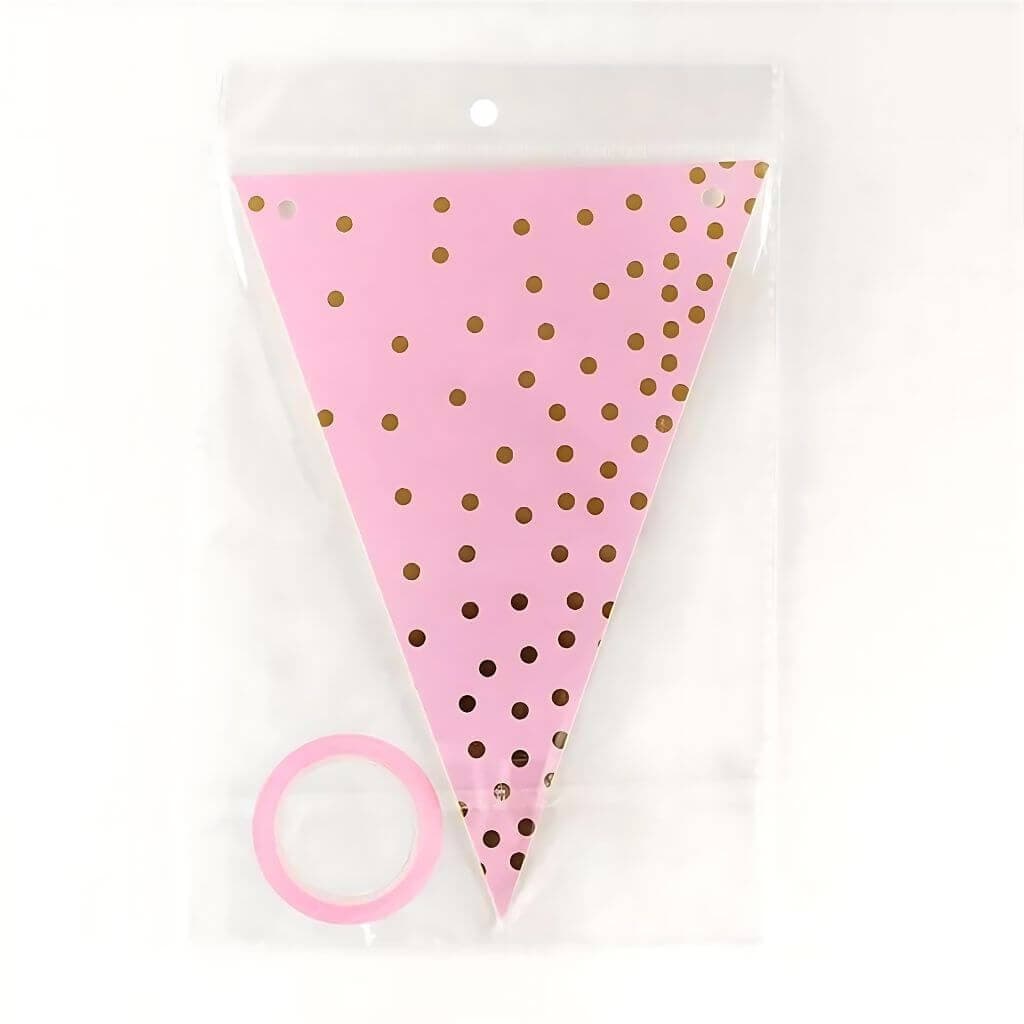 Faixa de Aniversário Rosa Bolinha 3m Decoração de Festa Bandeirola