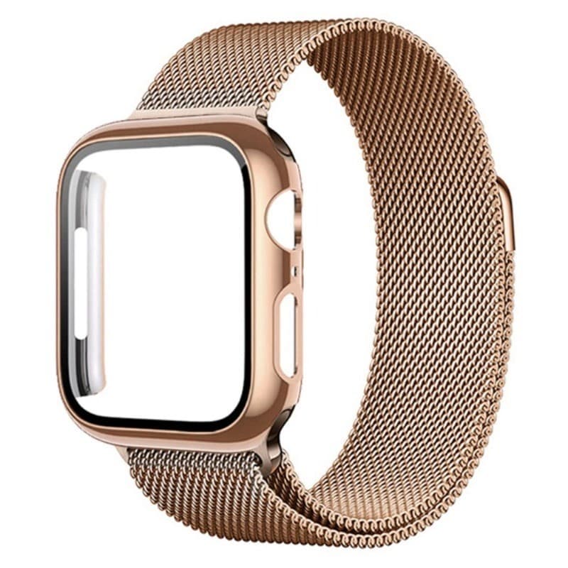 Vidro + Capa + Pulseira Para De Relógio 40mm 41mm 44mm 45mm 42mm 38mm Laço Magnético De Metal iwatch 10 9 8 7 6 5 Ultra 