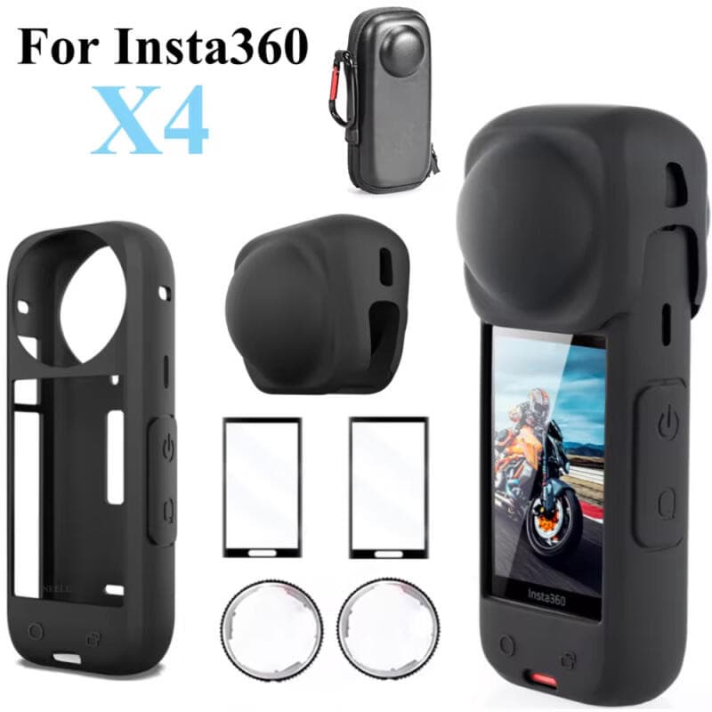 Capa Protetora De Lente De Silicone Macio Para Insta360 X4 Panorama Tampa Câmera Bolsa Tela Acessórios De Insta 360 X4
