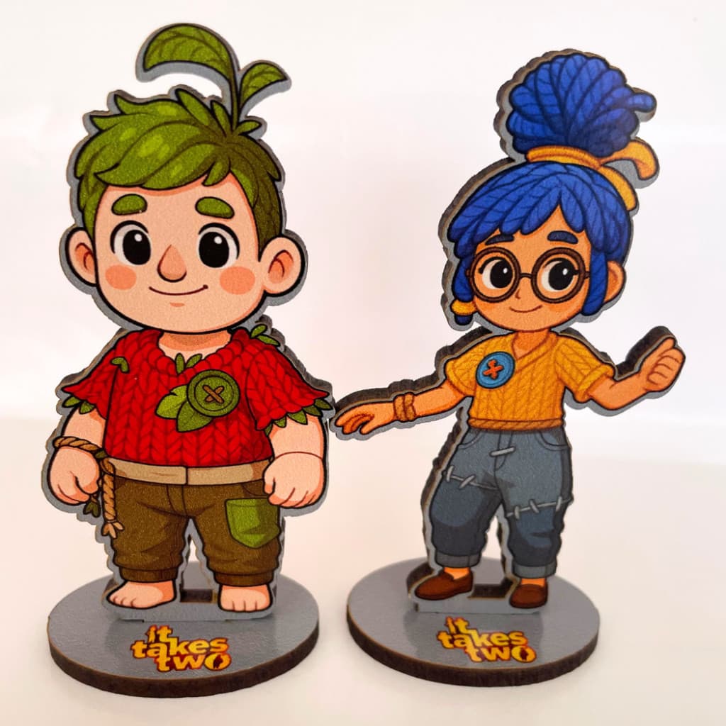 Totem It Takes two cody e may gamer decoração presente gemer para setup estante jogos de casal