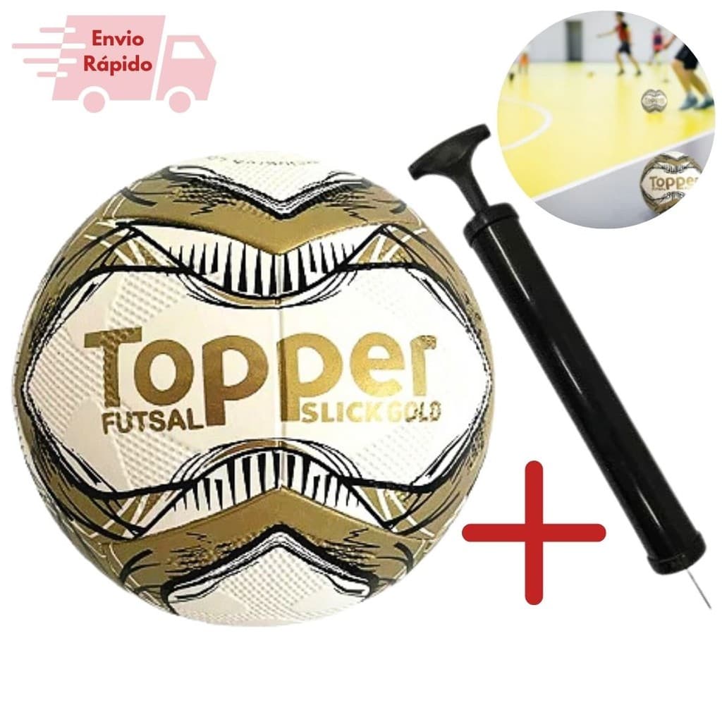 Bola de Futsal Topper Slick Gold E Bomba Oficial Original Resistente Futebol de Salão Original