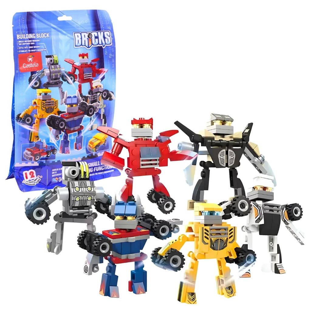 Blocos De Montar Robôs 12 em 1 Montagens 342 Peças - Castela