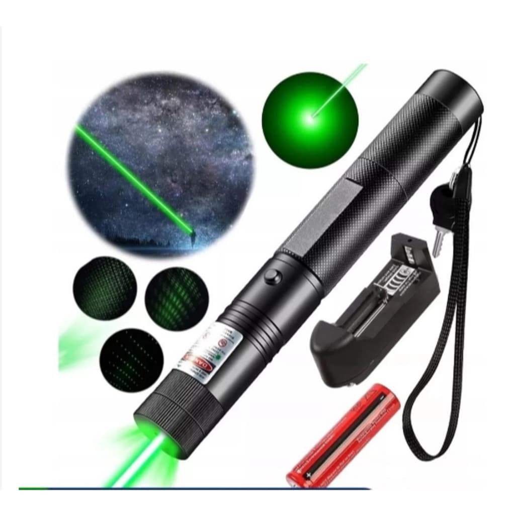 Super Caneta Laser Pointer Verde 100mw Ultra Forte Com Chave