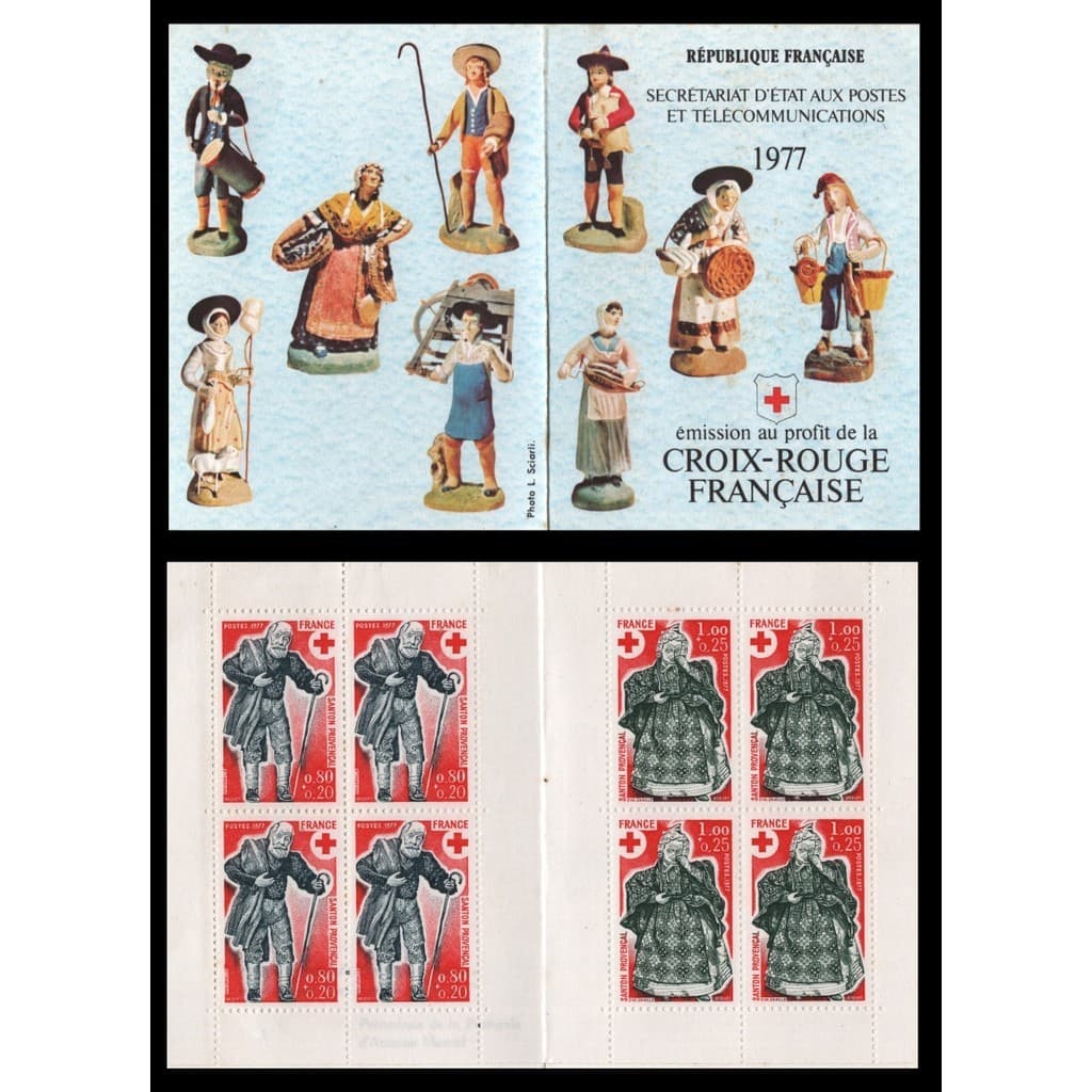 CRUZ VERMELHA - FRANÇA - CADERNETA SELOS COMPLETA NOVA  - 1977 - 1978