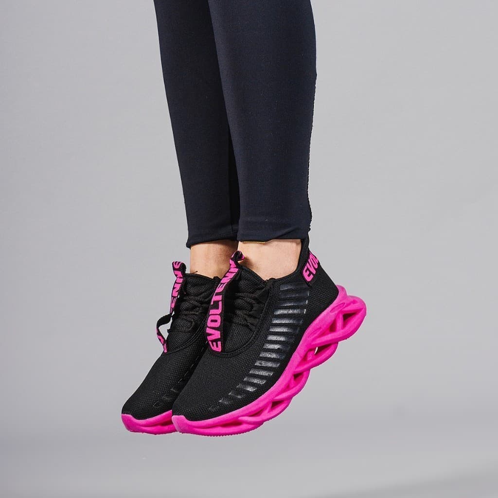 Tênis Esportivo Feminino Academia Treino Crosfit Ajuste Cadarço Pink Varias Cores Barbie Tendência.