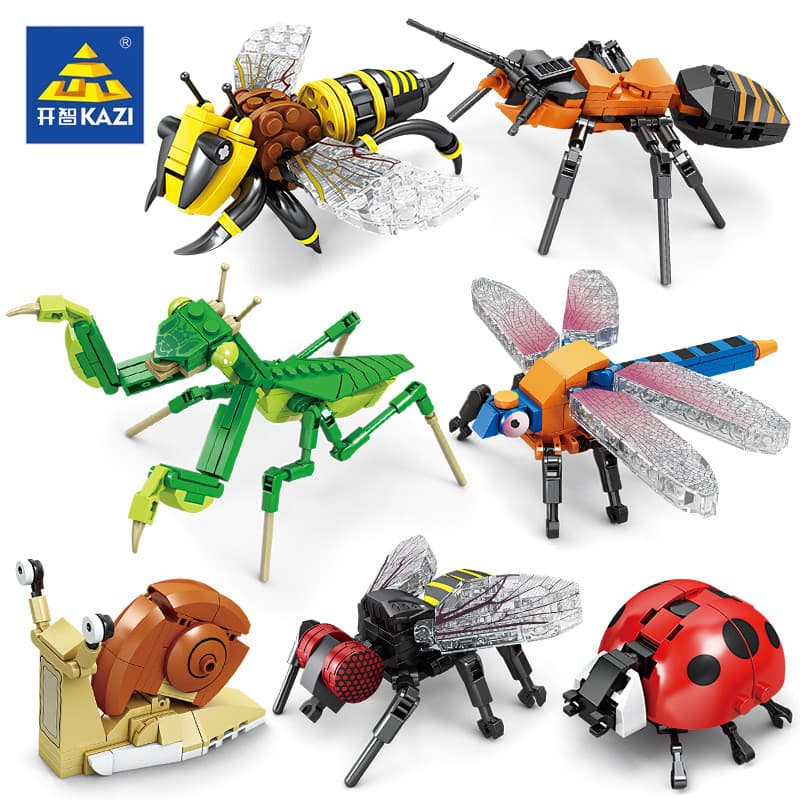 Blocos de construção educacionais Modelo Educacional de montagem de insetos Brinquedos Infantis Quebra-cabeças de anima