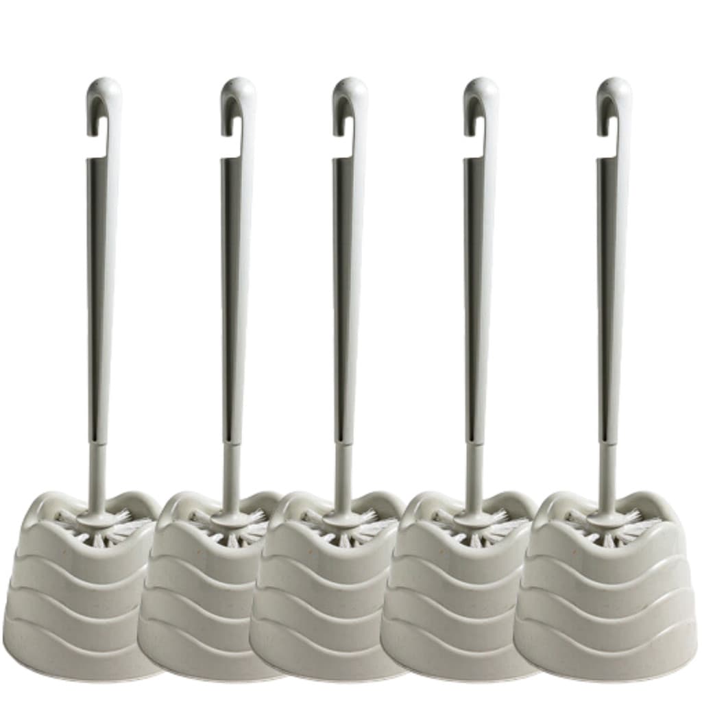 Kit de 5-1 Escovas Sanitárias com Suporte para Limpeza Diária - Alcança os Cantos do Vaso Sanitário