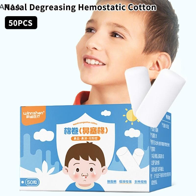 kaciiy 50 Pçs Nariz Parada De Sangue Algodão Criança Sangramento Escorrendo Rolo De Hemostático Crianças Grandes Pessoas