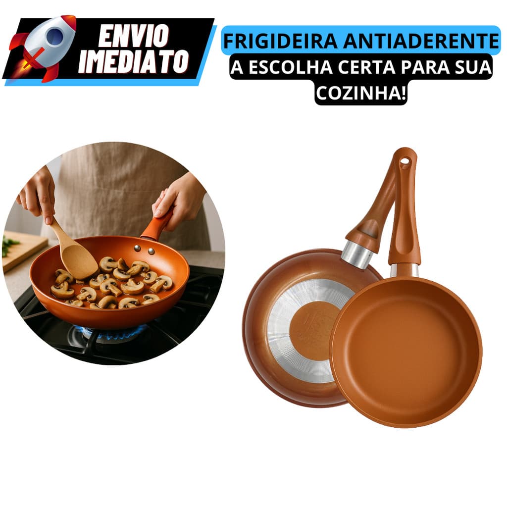 Frigideira Antiaderente Cerâmica Do Chef Não Gruda Não Vai Óleo Utensilios Domestico Cozinha