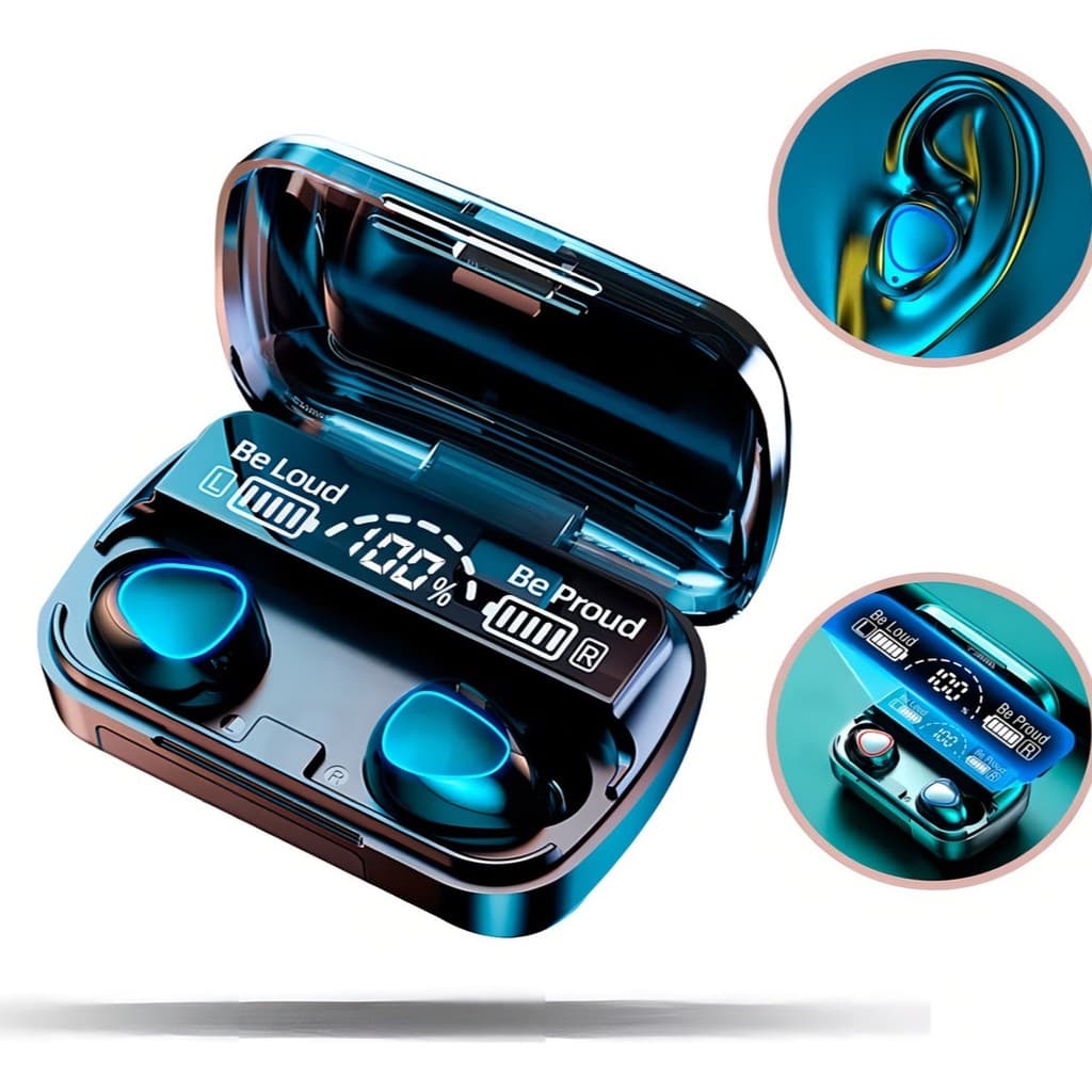 Fone Bluetooth M10 Sem Fio Display Powerbank Fone Preto