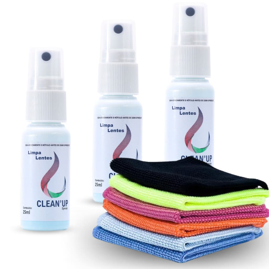 KIT 3 LIMPA LENTE E 3 FLANELAS MICROFIBRA LIMPEZA DE TELAS CELULAR ÓCULOS COMPUTADOR RELOGIO