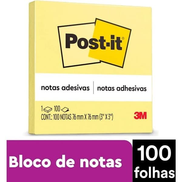 POST-IT 100 Notas 76 X 76MM Amarelo 3M