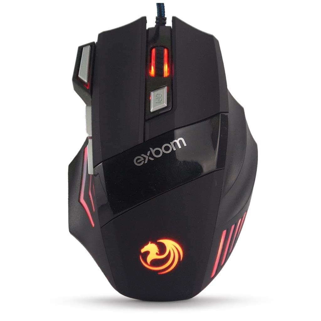 Mouse Gamer Com Fio Led 7 Botões 3200 DPI Profissional Para Jogos