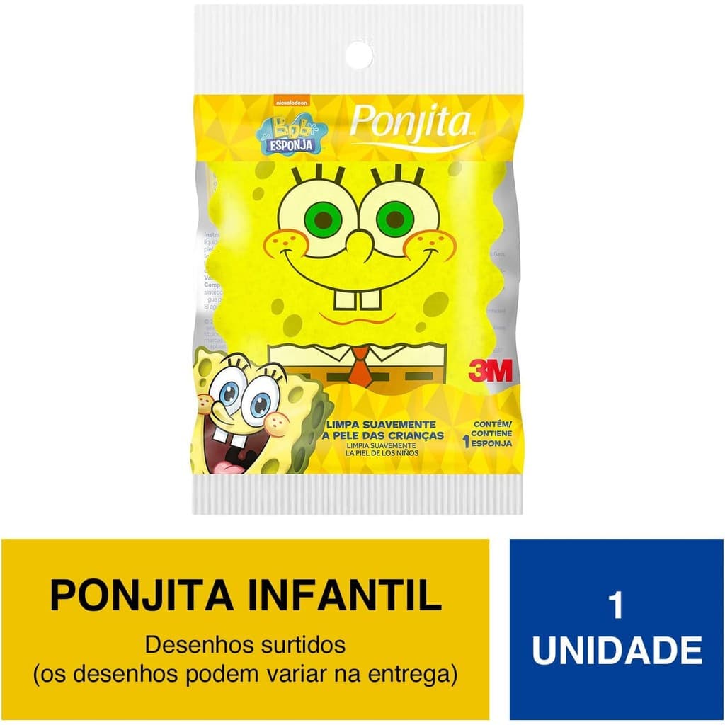 Esponja Banho Infantil Bob Esponja com 1 unidade