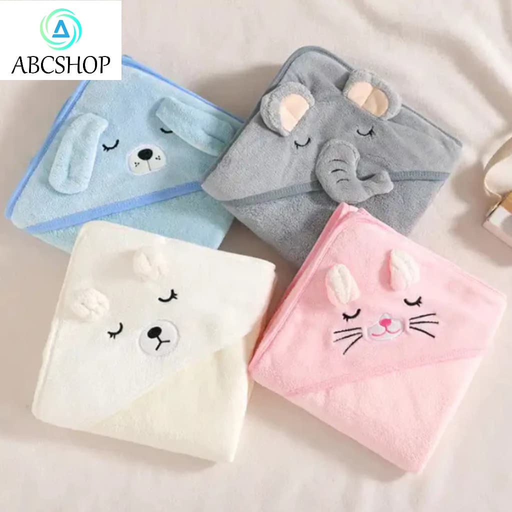 Toalha Banho Bebê Capuz Roupão Infantil Recém Nascido Criança Bichinho Bordado ABCSHOP