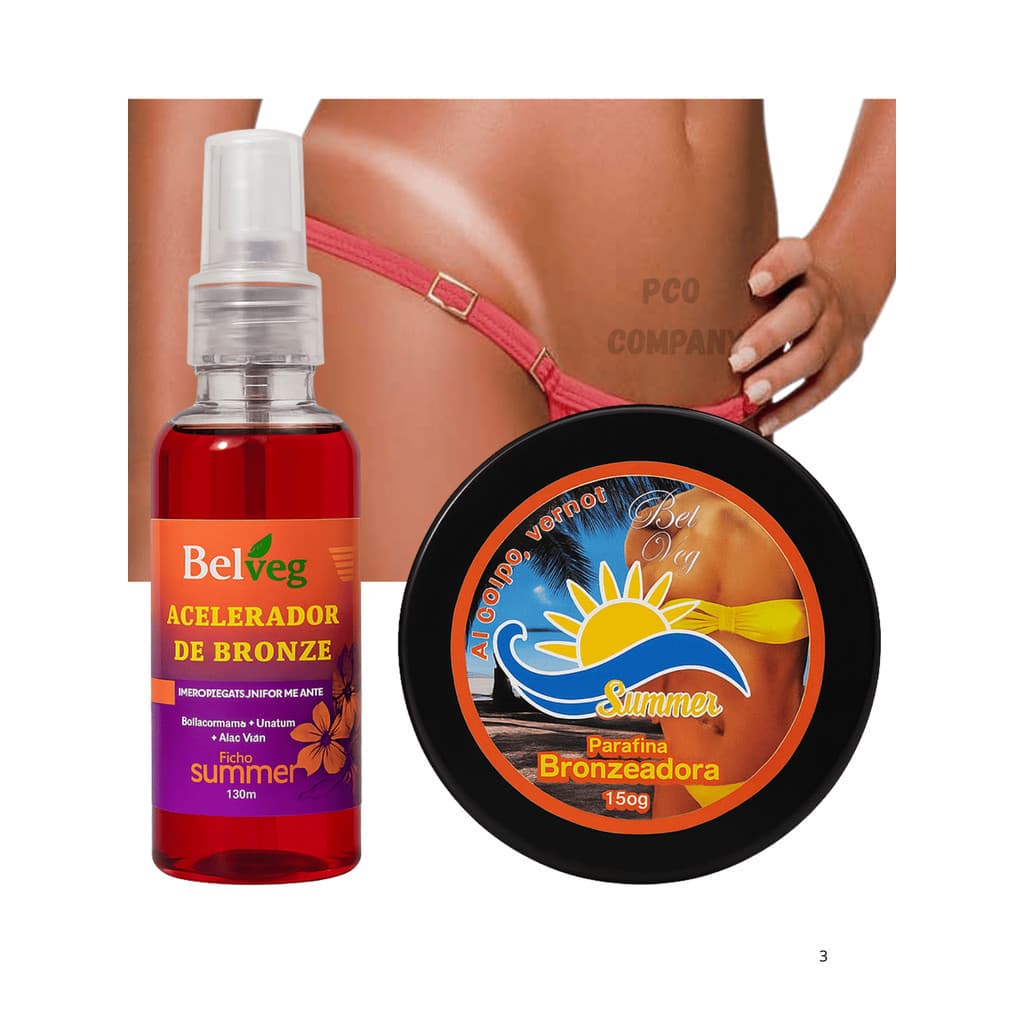 Kit  Parafina Bronzeadora  + Acelerador De Bronze Belveg Summer