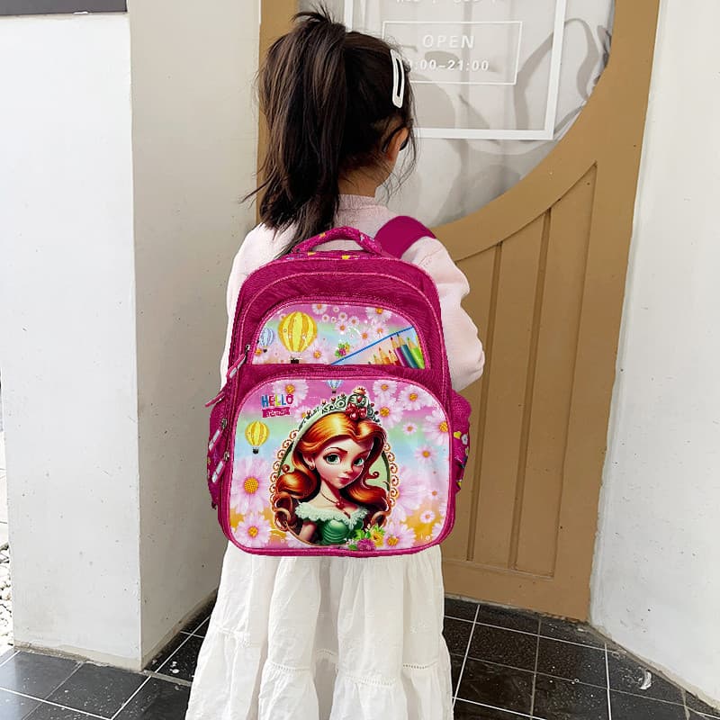 Mochila Escolar Estampado Liso Infantil Bolsa Menina Medio Para 5 a 8 anos