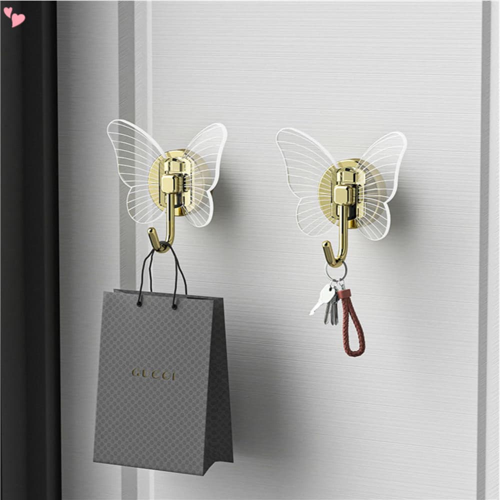 Ganchos De Borboleta , Autoadesivos Decorativos Para Pendurar Parede Serviço Pesado Toalha À Prova D'água Banheiro Chaves De Cozinha Exterior Melhoria Da Porta De Casa