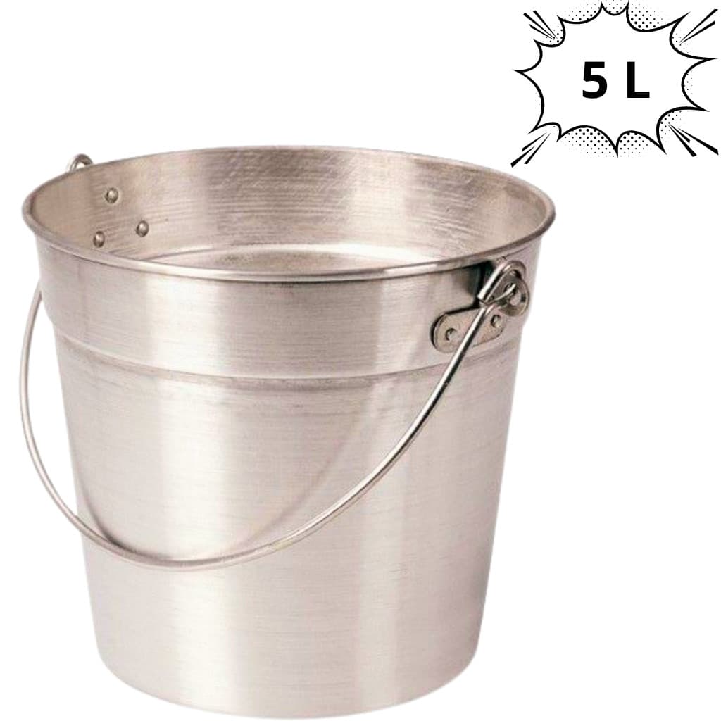 Balde Gelo Polido Aluminio 5 Litros Liso Com Alça Unitario Bar Balada Festa 1 Unidade