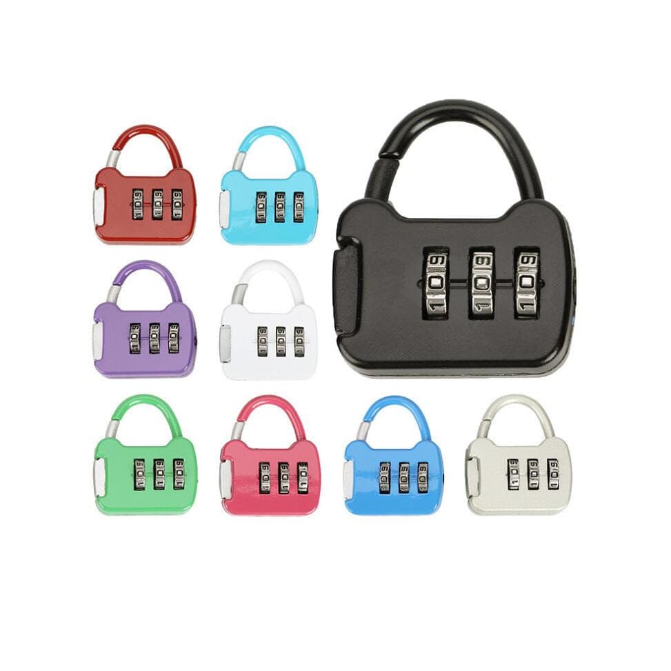 KIT 1/2 Peças Cadeado Portátil Com Senha – Ideal Para Armários / Malas e Bolsas de Viagem - Entrega Pronto