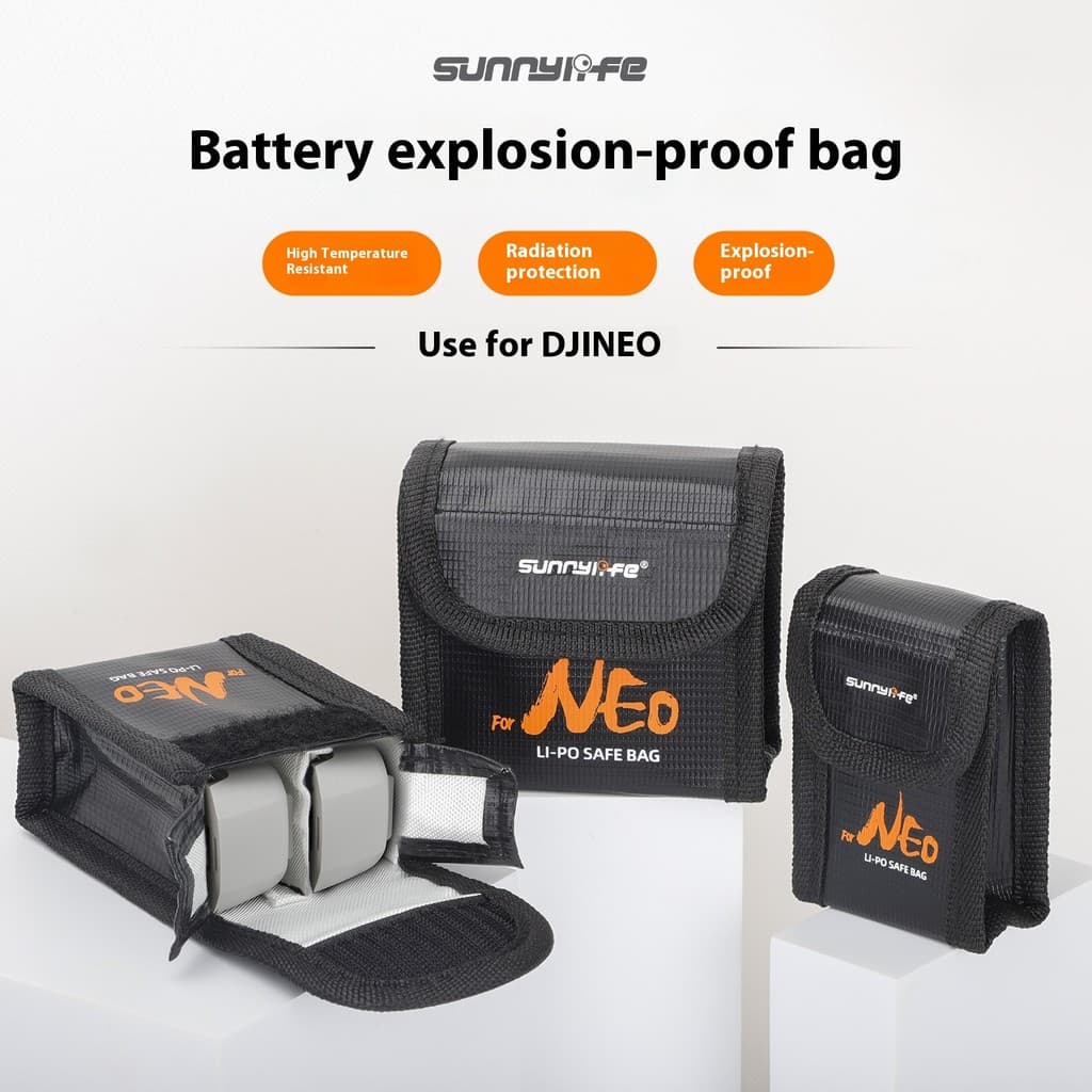 Sunnylife adequado para DJI NEO bateria saco à prova de explosão bateria de lítio saco de armazenamento seguro retardado