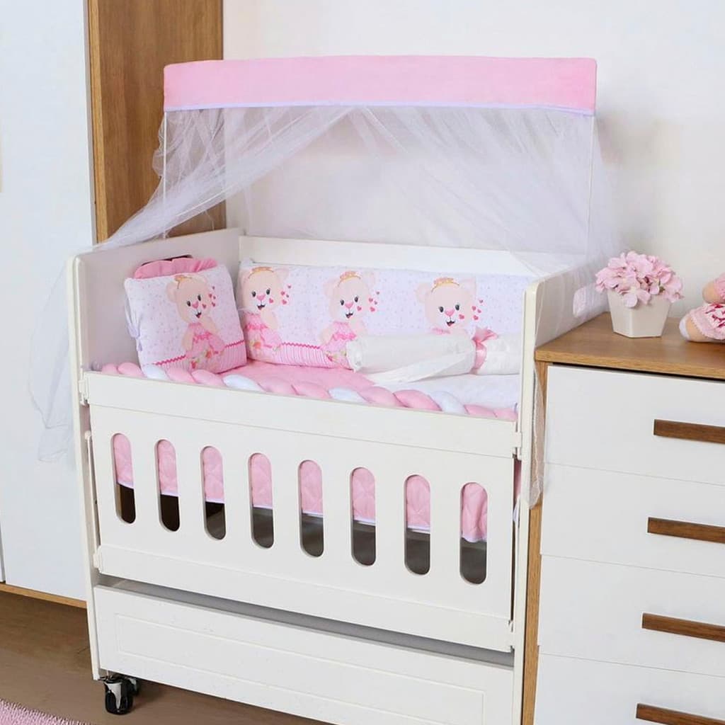 Kit Para Mini Berço Menino Menina com Trança Sublimado Light 10 Peças